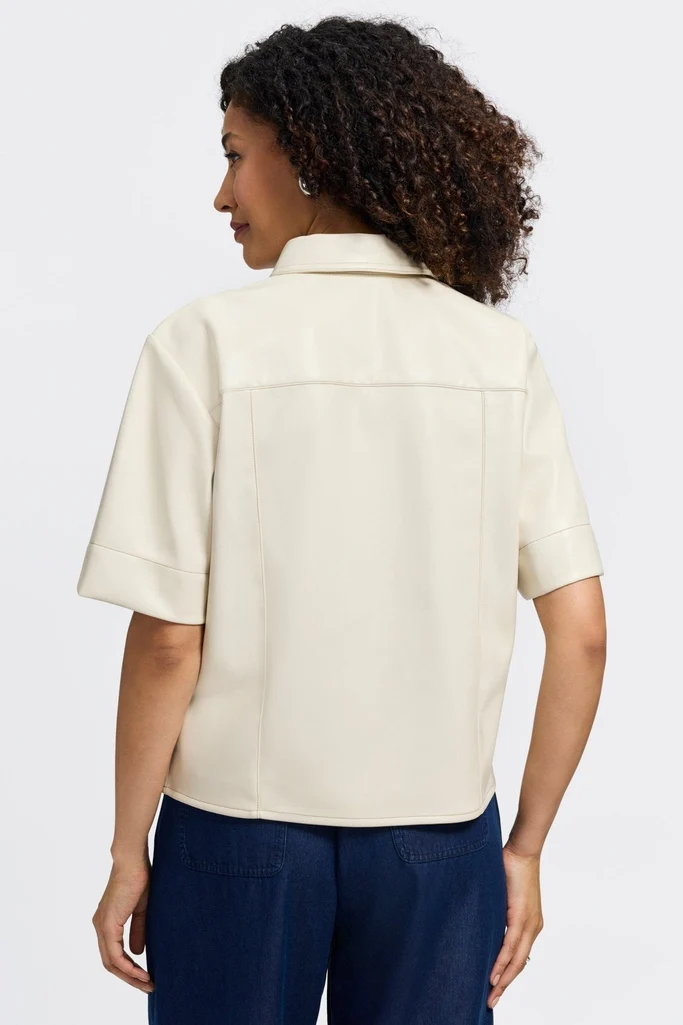 Demi Vegan Leather Elbow Sleeve Shirt Jacket - Image 4