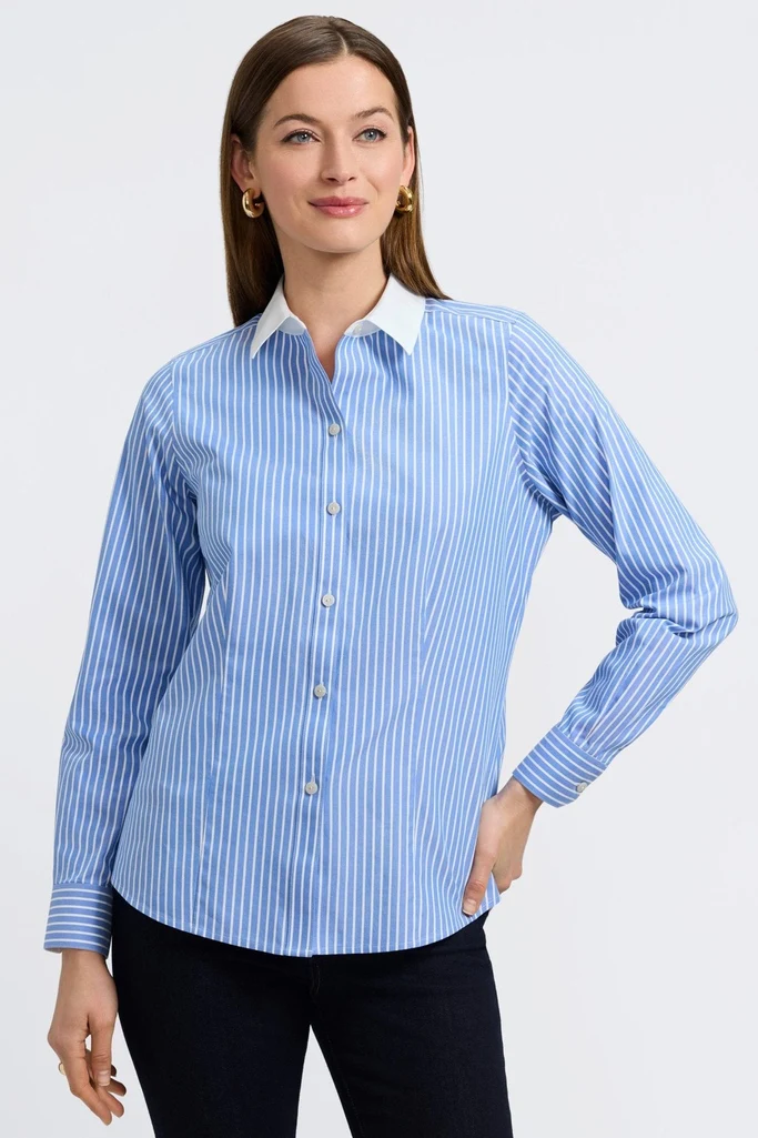 Dianna No Iron Pinpoint Long Sleeve Shirt - Image 7