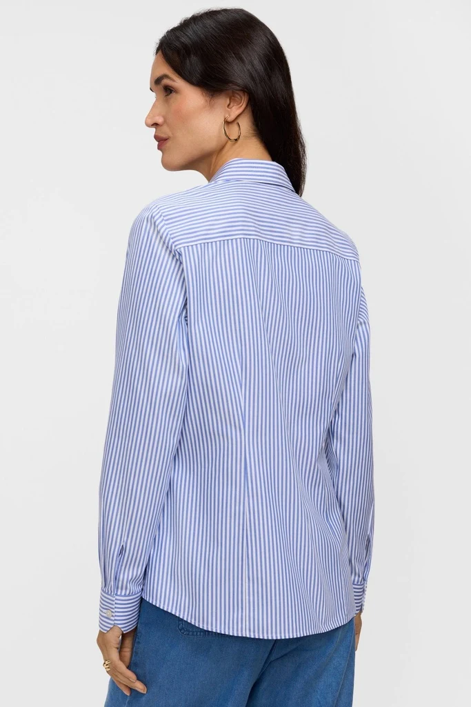 Dianna No Iron Pinpoint Stripe Long Sleeve Shirt - Image 5