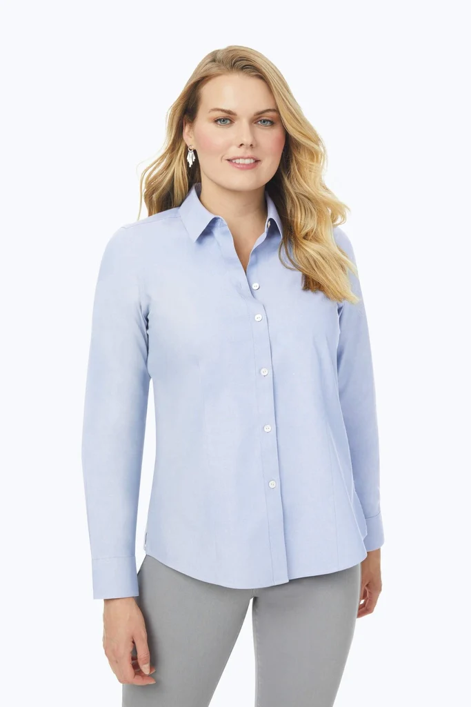 Dianna Plus No Iron Pinpoint Long Sleeve Shirt - Image 7
