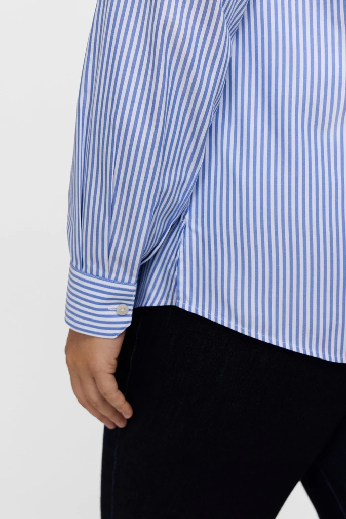 Dianna Plus No Iron Pinpoint Stripe Long Sleeve Shirt - Image 3
