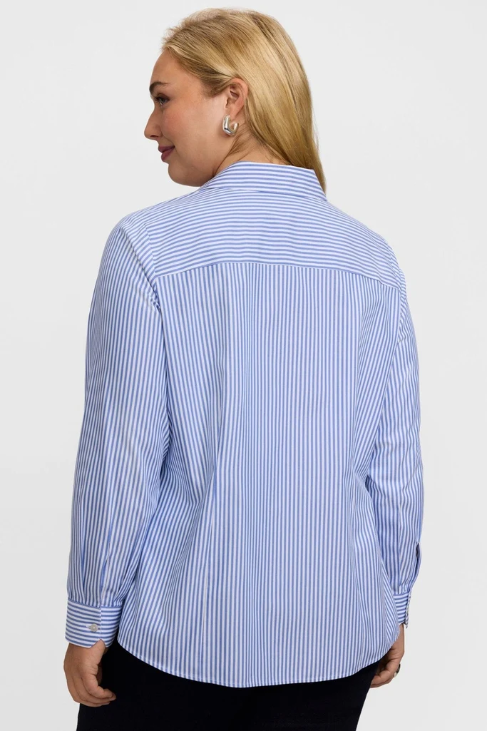 Dianna Plus No Iron Pinpoint Stripe Long Sleeve Shirt - Image 4