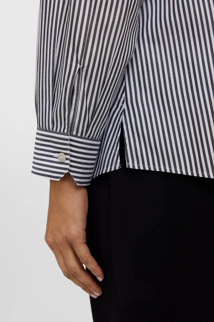 Dianna Plus No Iron Pinpoint Stripe Long Sleeve Shirt - Image 7