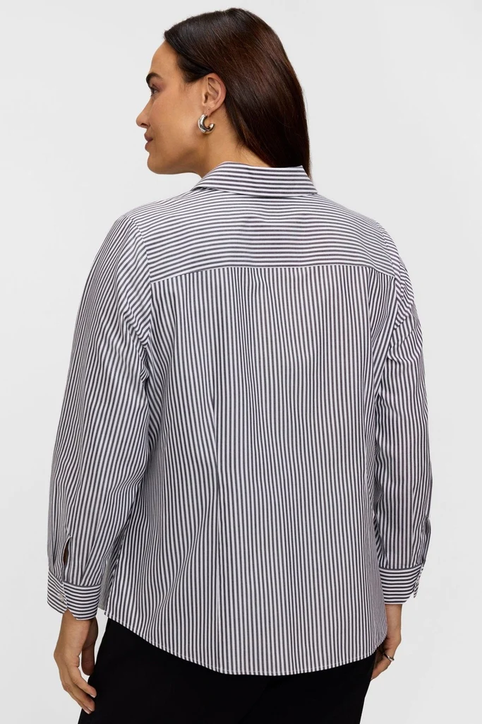 Dianna Plus No Iron Pinpoint Stripe Long Sleeve Shirt - Image 8