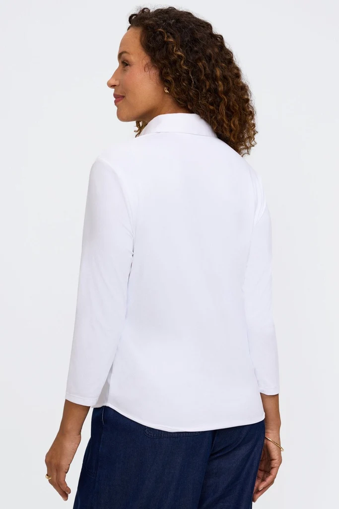 Dina Knit-Woven 3/4 Sleeve Shirt - Image 3