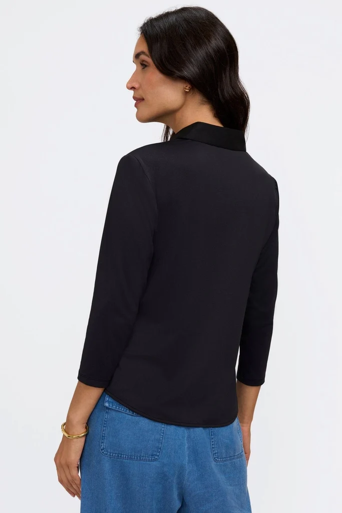 Dina Knit-Woven 3/4 Sleeve Shirt - Image 8