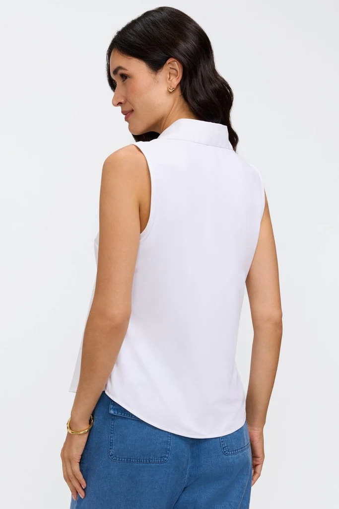 Dina Knit-Woven Sleeveless Shirt - Image 3