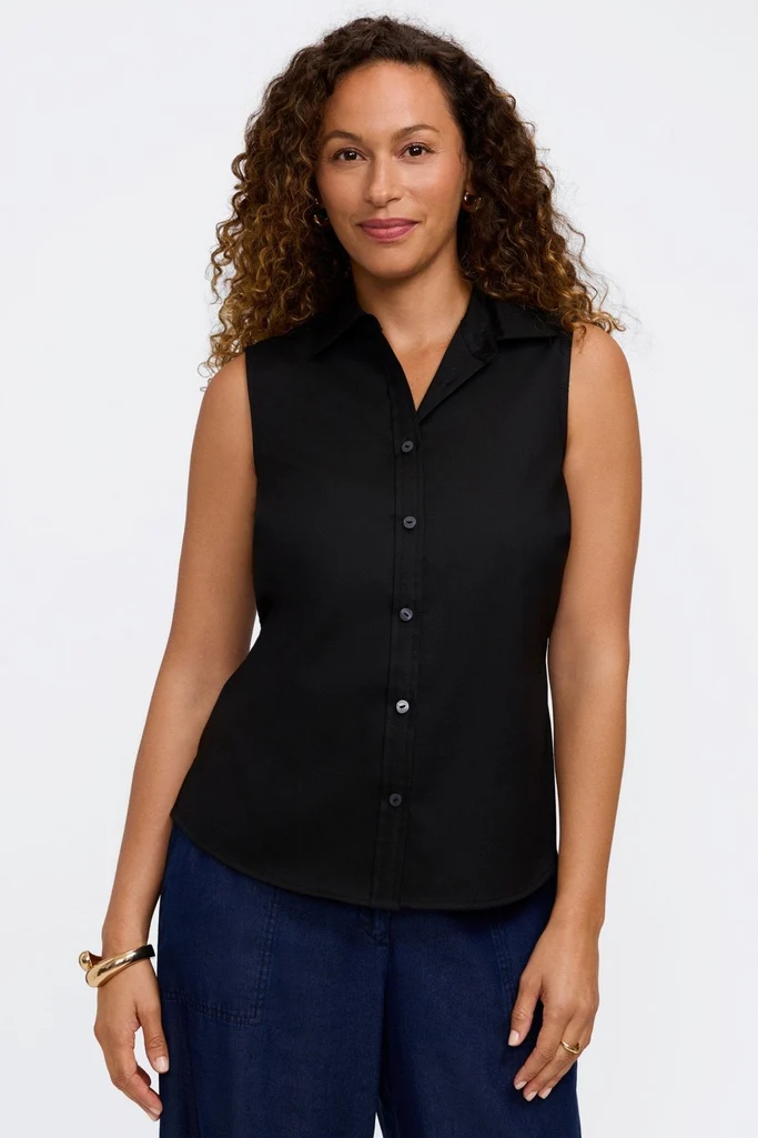 Dina Knit-Woven Sleeveless Shirt - Image 6