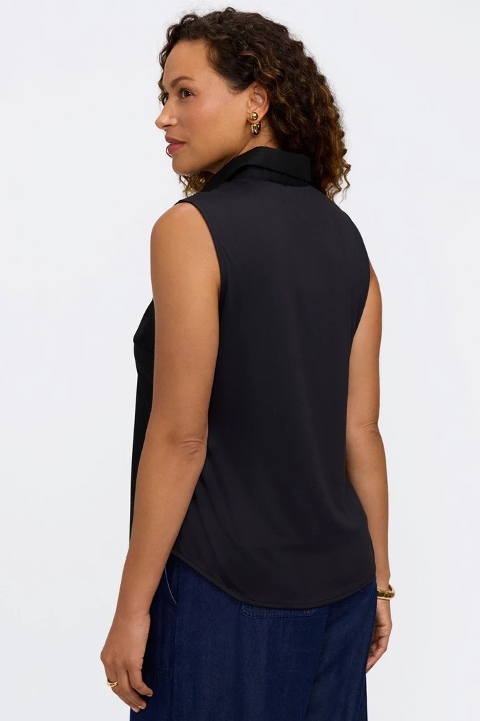 Dina Knit-Woven Sleeveless Shirt - Image 8