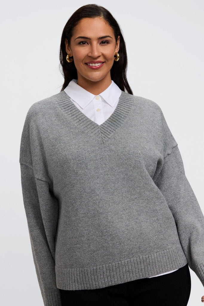 Dina Plus Knit-Woven 3/4 Sleeve Shirt - Image 4