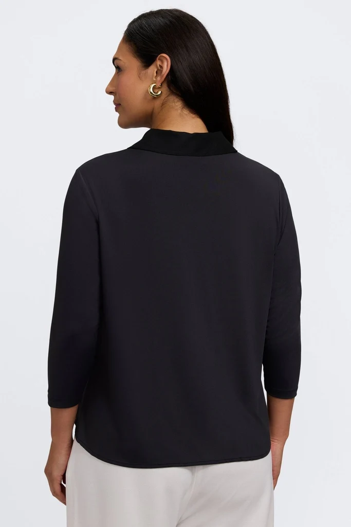 Dina Plus Knit-Woven 3/4 Sleeve Shirt - Image 8