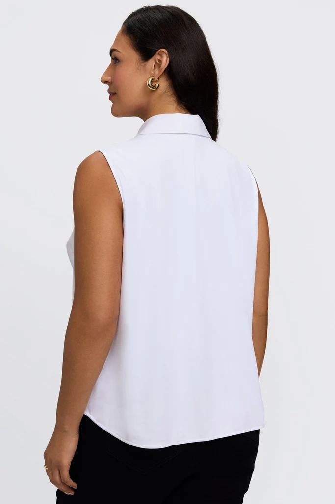 Dina Plus Knit-Woven Sleeveless Shirt - Image 3