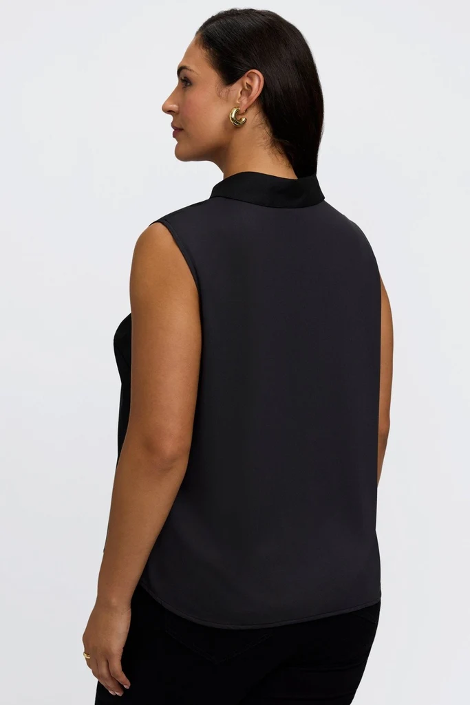 Dina Plus Knit-Woven Sleeveless Shirt - Image 8