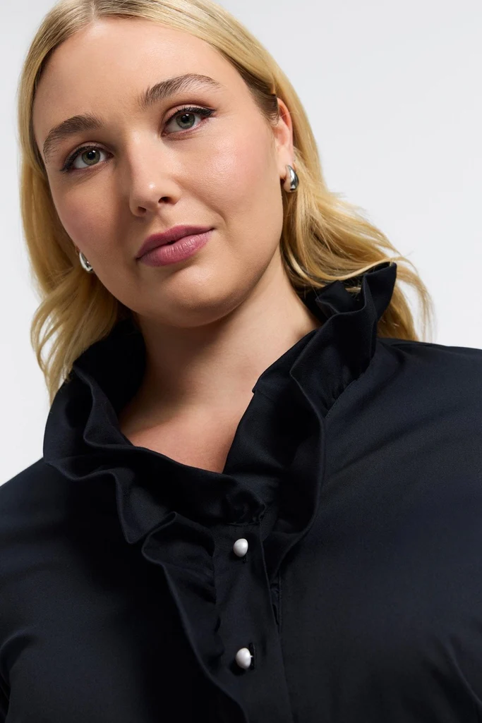Edith Plus Stretch Matte Sateen 3/4 Sleeve Shirt - Image 12