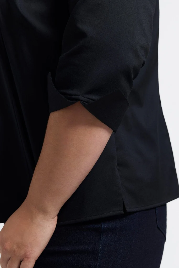 Edith Plus Stretch Matte Sateen 3/4 Sleeve Shirt - Image 13