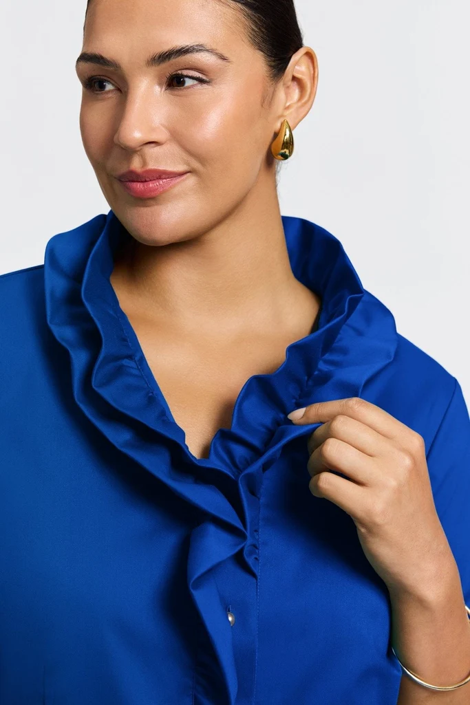 Edith Plus Stretch Matte Sateen 3/4 Sleeve Shirt - Image 16
