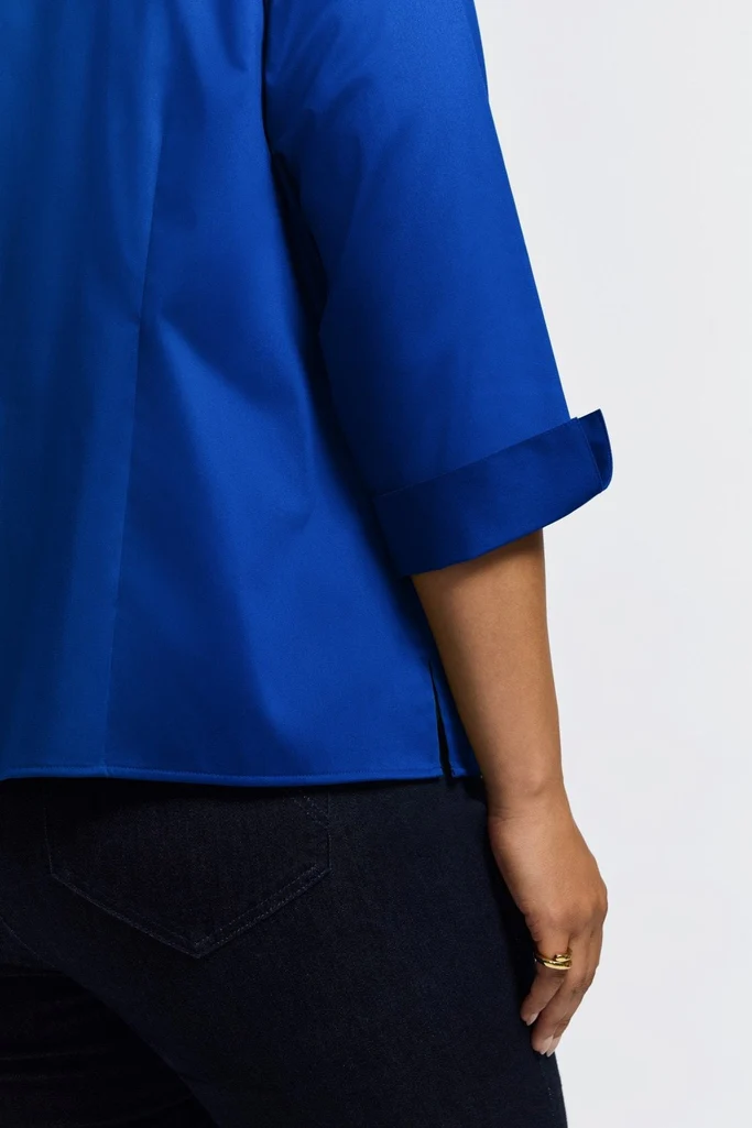 Edith Plus Stretch Matte Sateen 3/4 Sleeve Shirt - Image 17