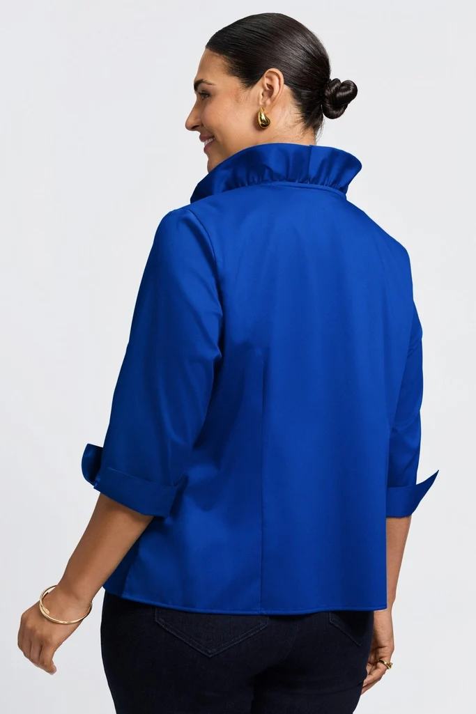 Edith Plus Stretch Matte Sateen 3/4 Sleeve Shirt - Image 19