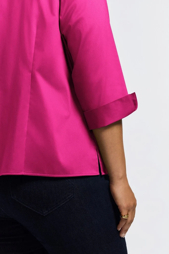 Edith Plus Stretch Matte Sateen 3/4 Sleeve Shirt - Image 22