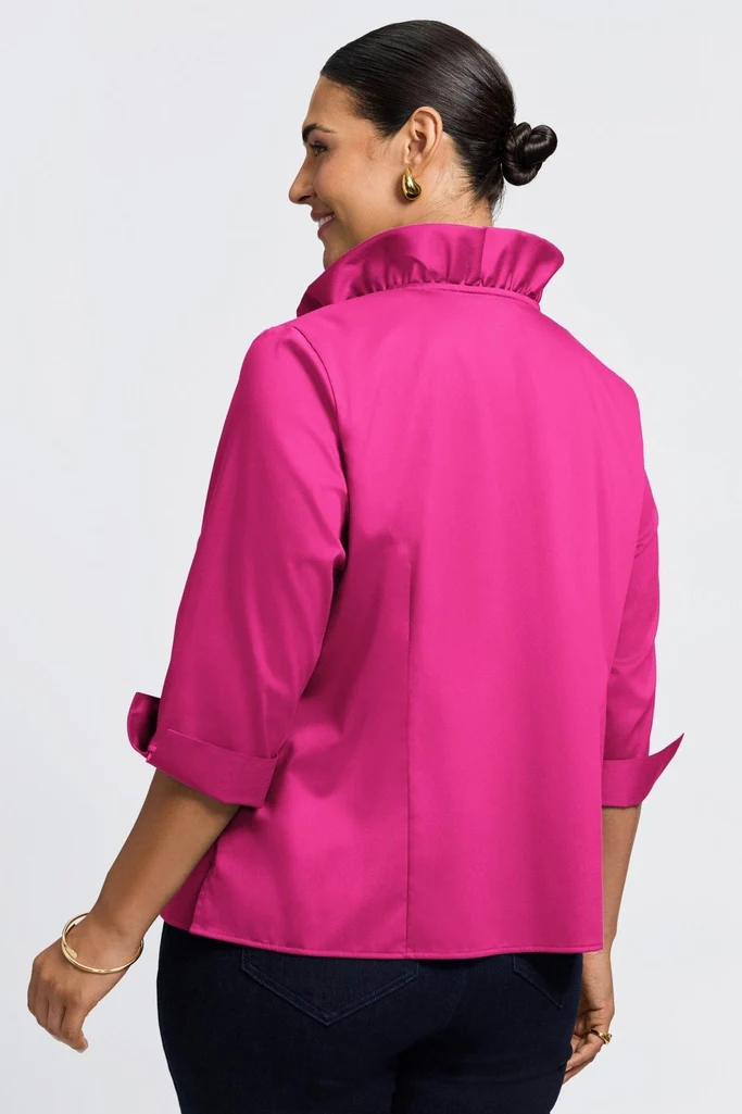 Edith Plus Stretch Matte Sateen 3/4 Sleeve Shirt - Image 24