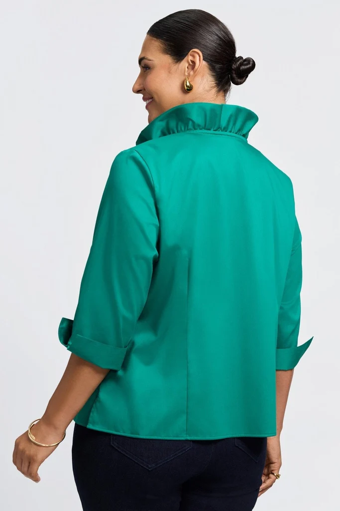 Edith Plus Stretch Matte Sateen 3/4 Sleeve Shirt - Image 7