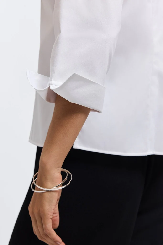 Edith Petite Stretch Matte Sateen 3/4 Sleeve Shirt - Image 8