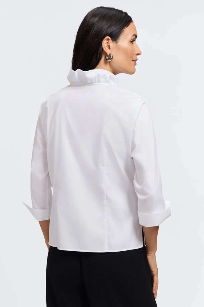 Edith Petite Stretch Matte Sateen 3/4 Sleeve Shirt - Image 10