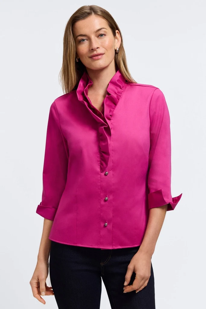 Edith Stretch Matte Sateen 3/4 Sleeve Shirt - Image 21