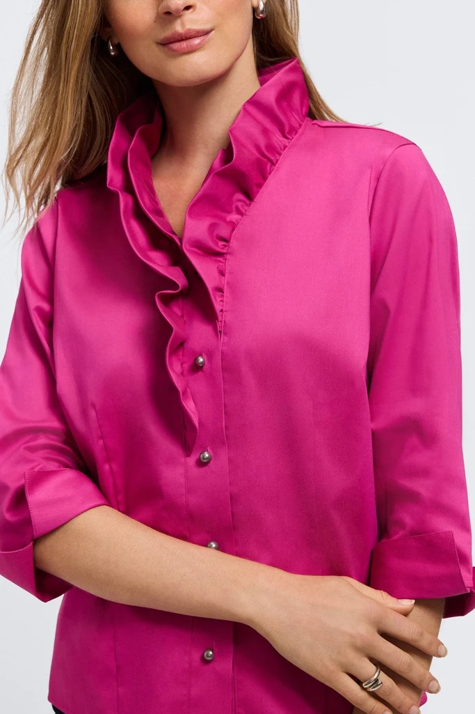 Edith Stretch Matte Sateen 3/4 Sleeve Shirt - Image 22