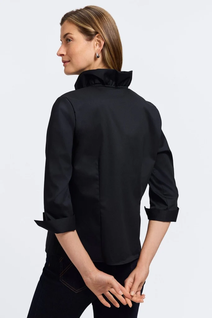 Edith Petite Stretch Matte Sateen 3/4 Sleeve Shirt - Image 5