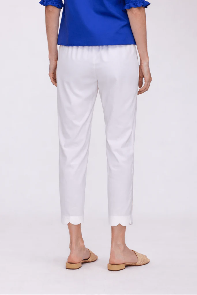 Elaine Petite Solid Stretch Matte Sateen Scallop Hem Capri - Image 4