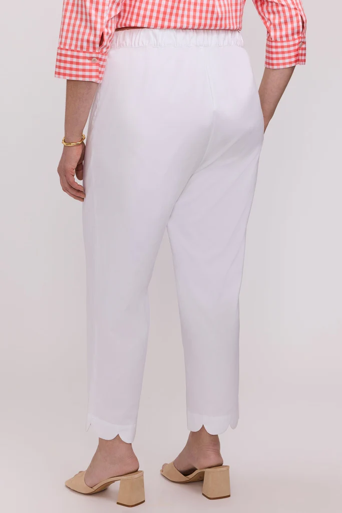 Elaine Plus Solid Stretch Matte Sateen Scallop Hem Capri - Image 11