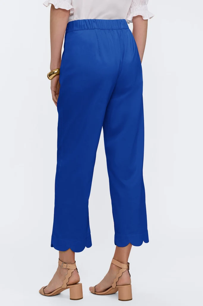 Elaine Solid Stretch Matte Sateen Scallop Hem Capri - Image 13