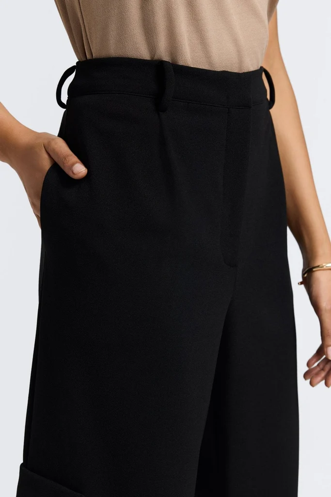 Elizabeth Knit Crepe Cargo Pants - Image 9