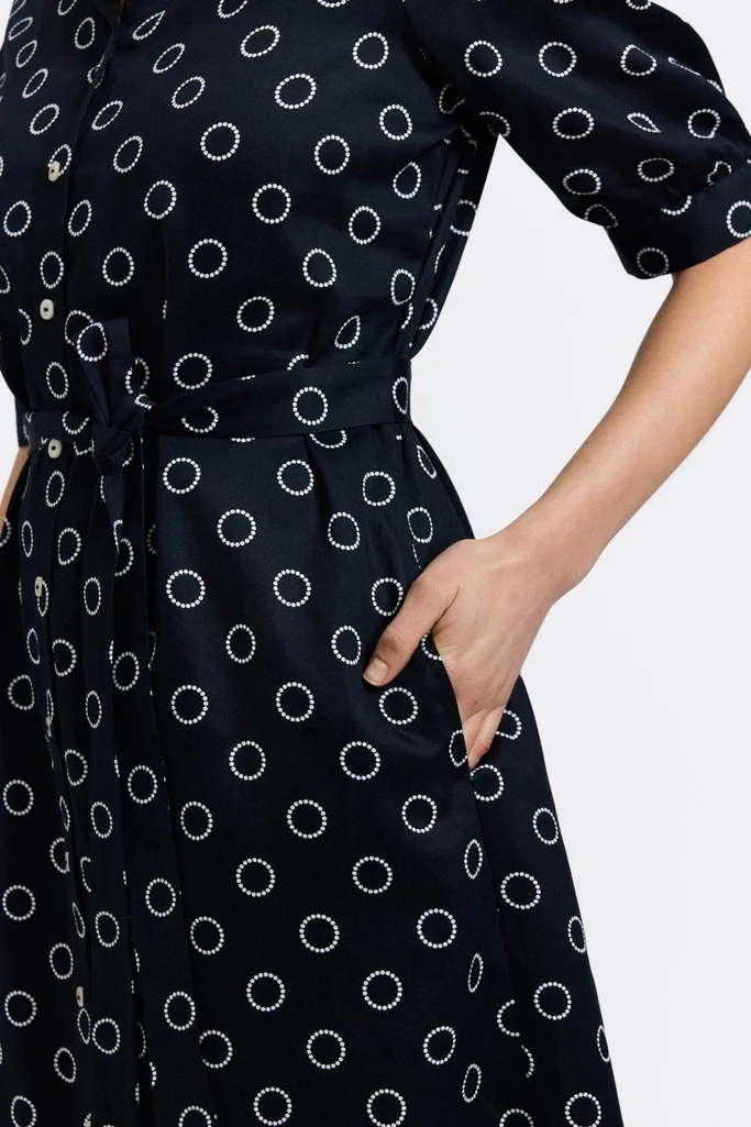 Esther Circle Dot Elbow Sleeve Dress - Image 2