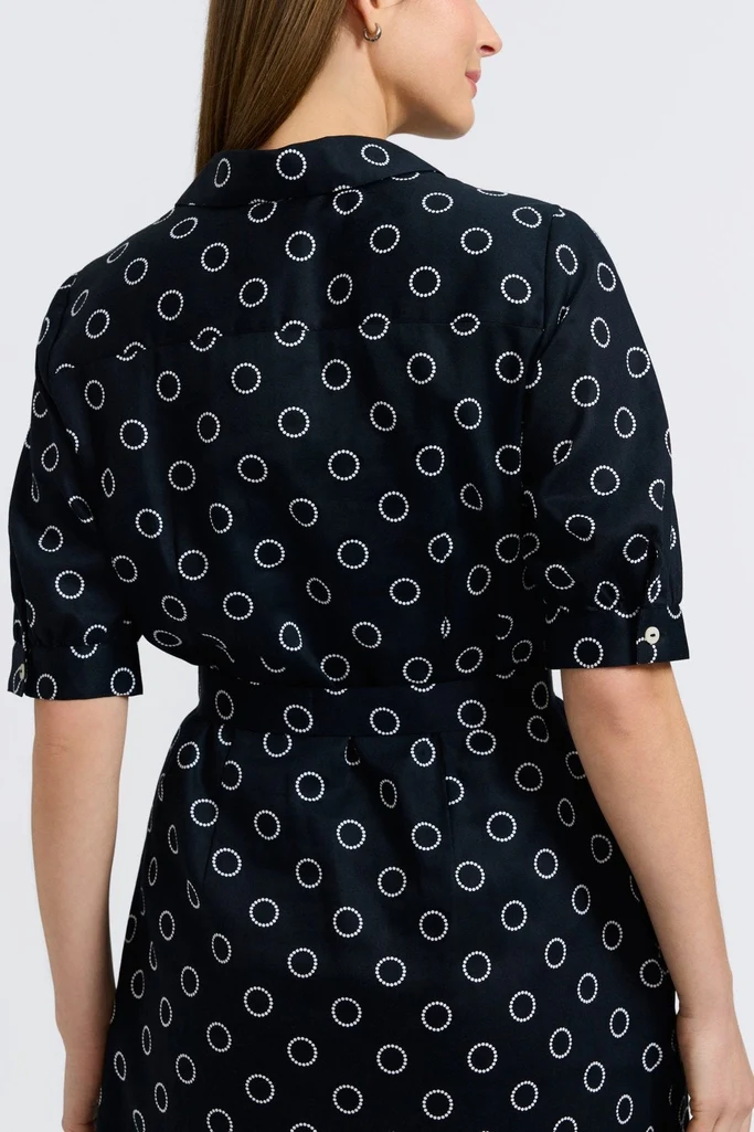 Esther Circle Dot Elbow Sleeve Dress - Image 4