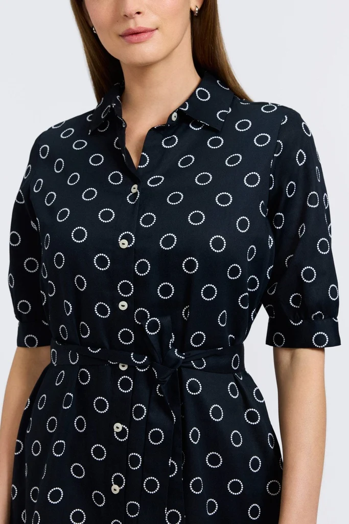 Esther Circle Dot Elbow Sleeve Dress - Image 5