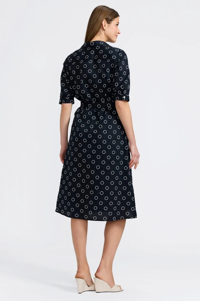 Esther Circle Dot Elbow Sleeve Dress - Image 6