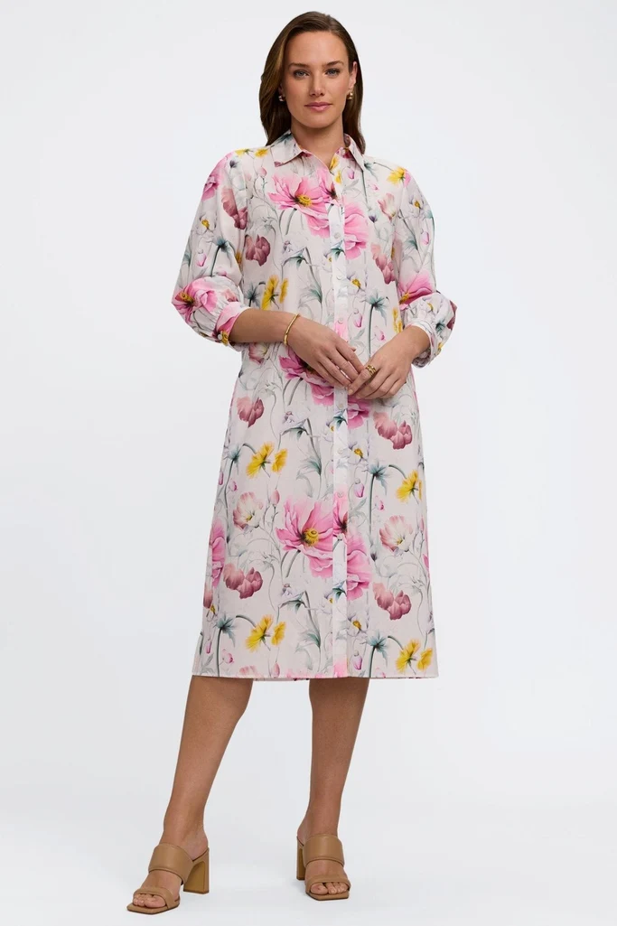 Esther Delicate Florals 3/4 Sleeve Dress - Image 3