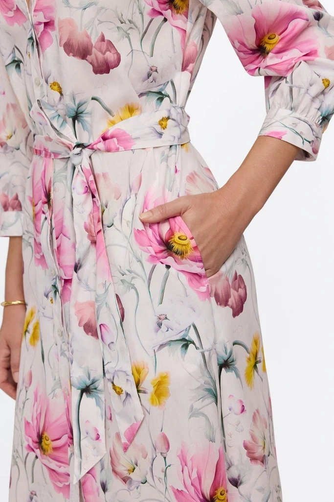 Esther Plus Delicate Florals 3/4 Sleeve Dress - Image 2