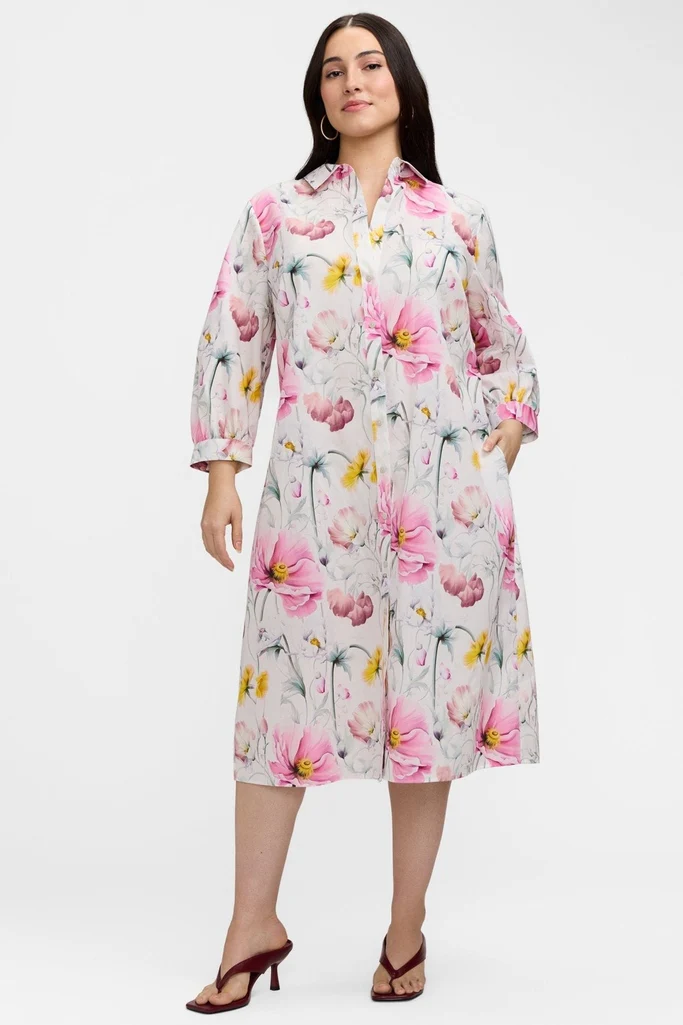 Esther Plus Delicate Florals 3/4 Sleeve Dress - Image 3