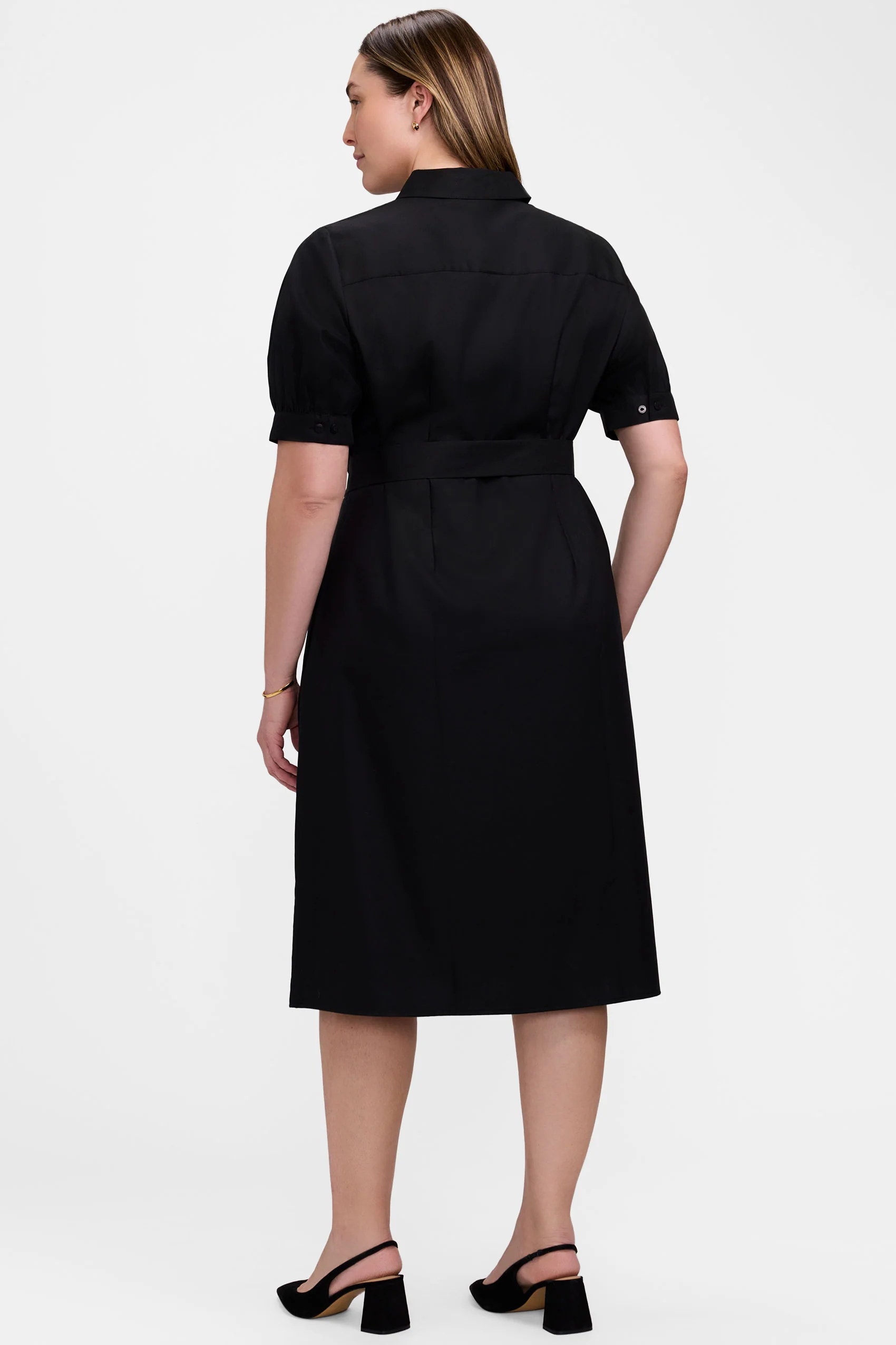 Esther Plus Floral Embroidery Elbow Sleeve Dress - Image 3