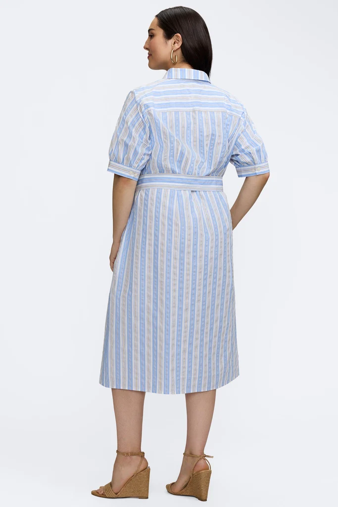 Esther Plus Multi Seersucker Elbow Sleeve Dress - Image 4