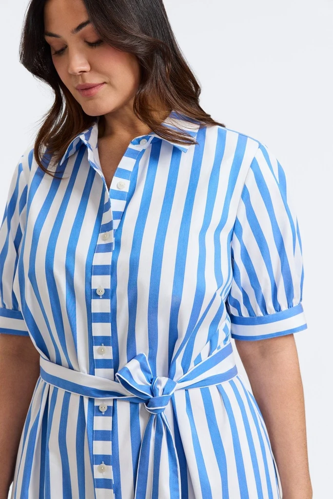 Esther Plus Springtime Stripe Elbow Sleeve Dress - Image 3