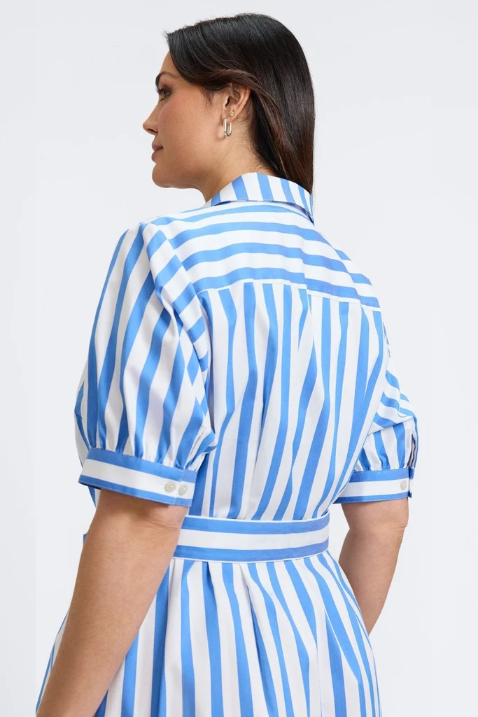 Esther Plus Springtime Stripe Elbow Sleeve Dress - Image 5