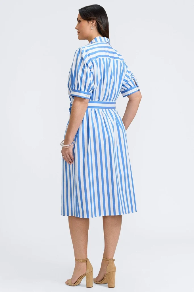 Esther Plus Springtime Stripe Elbow Sleeve Dress - Image 6