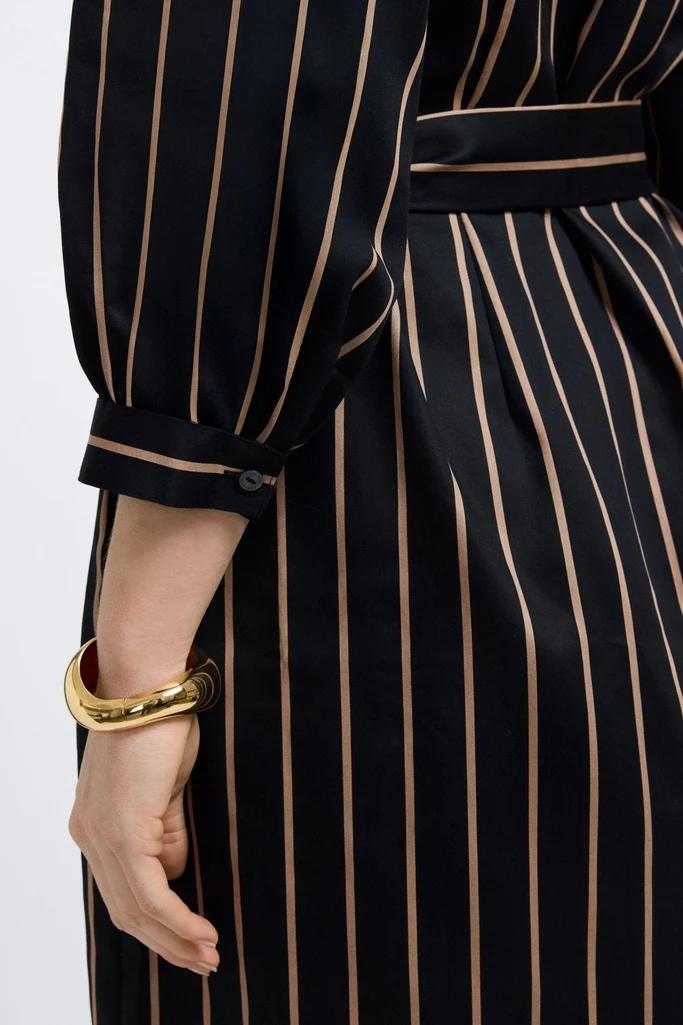 Esther Plus Stripe & Houndstooth 3/4 Sleeve Dress - Image 4