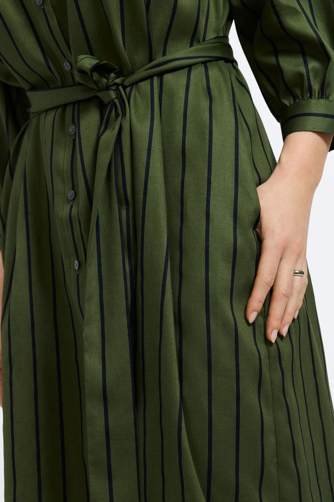 Esther Plus Stripe & Houndstooth 3/4 Sleeve Dress - Image 8