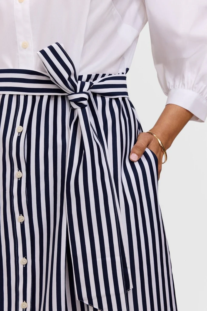 Esther Plus Stripe Paisley 3/4 Sleeve Dress - Image 3