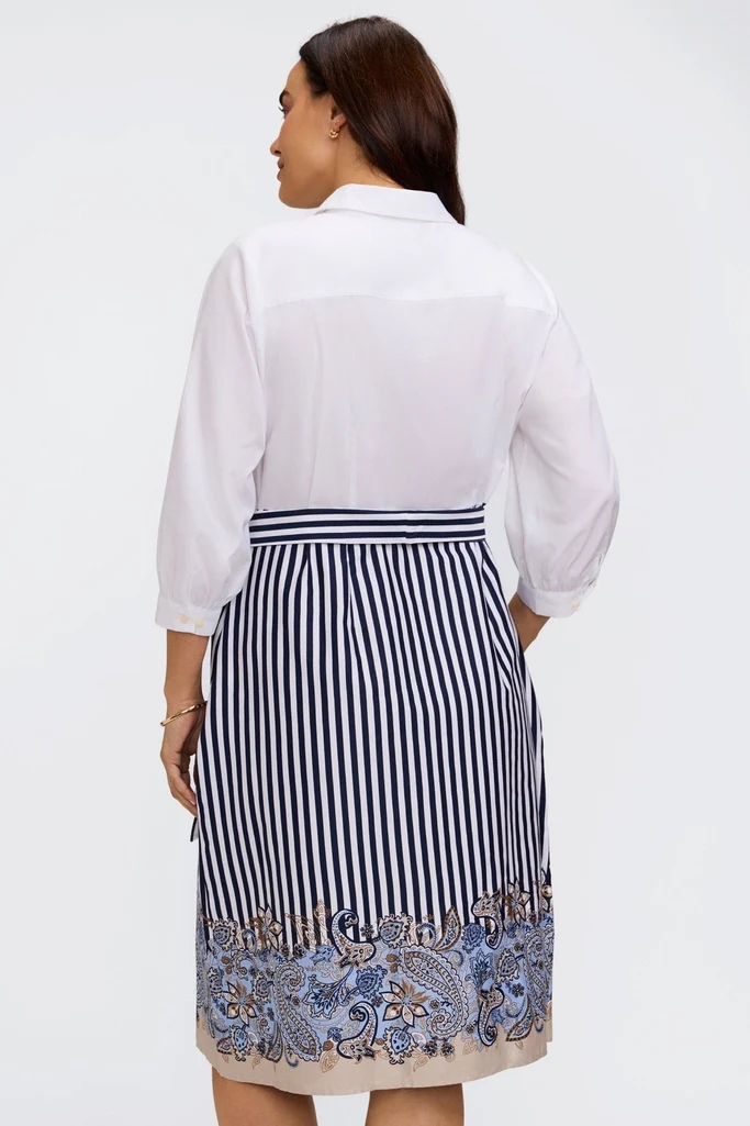 Esther Plus Stripe Paisley 3/4 Sleeve Dress - Image 6